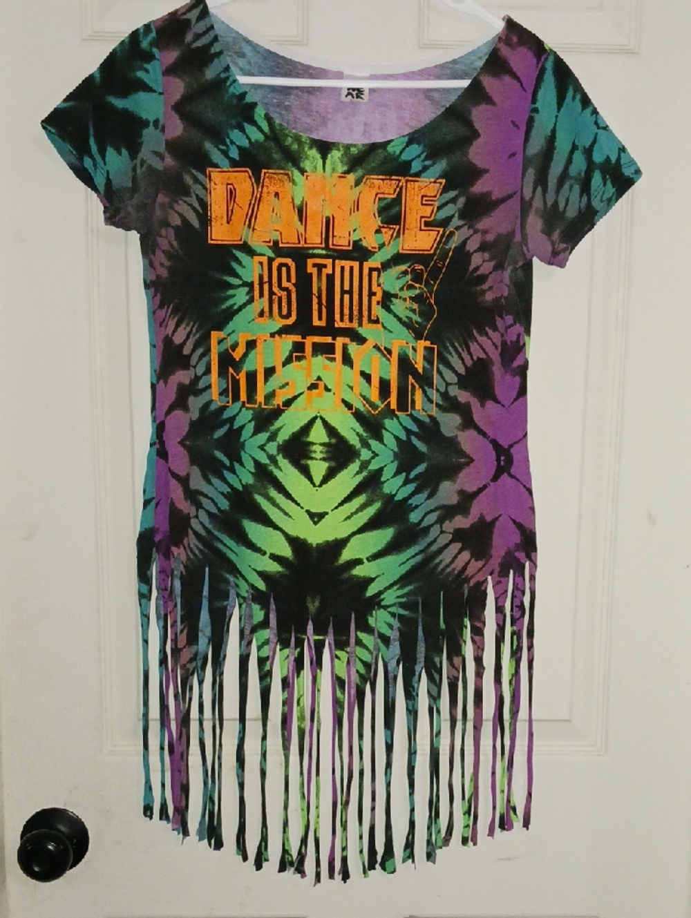 Kids Tie-Dye Fringe Dance Tee - Multicolor
